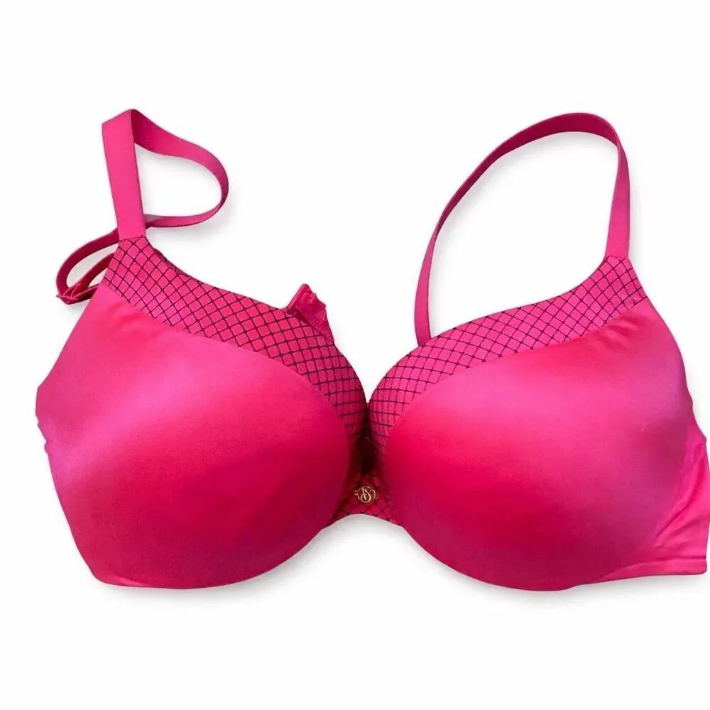 Victoria’s Secret Push-Up Bra 34D Hot Pink Underwire Padded Lingerie